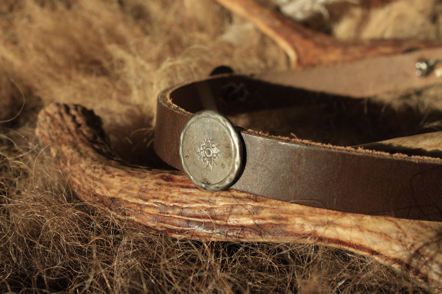 Cottonwood - Leather Hat Band with Vintage Native American Buttons
