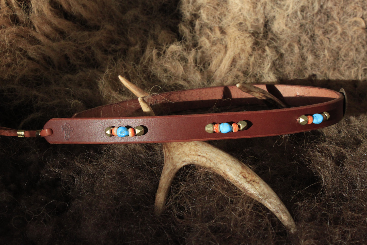 Sundance - Leather Hat Band with Vintage Native American Button