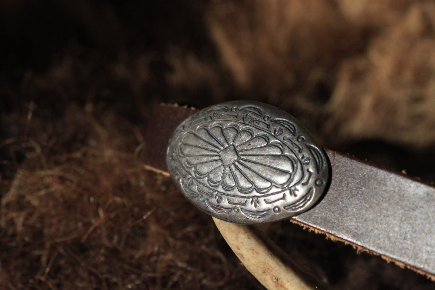 Chaco - Leather Hat Band with Vintage Native American Concho Buttons