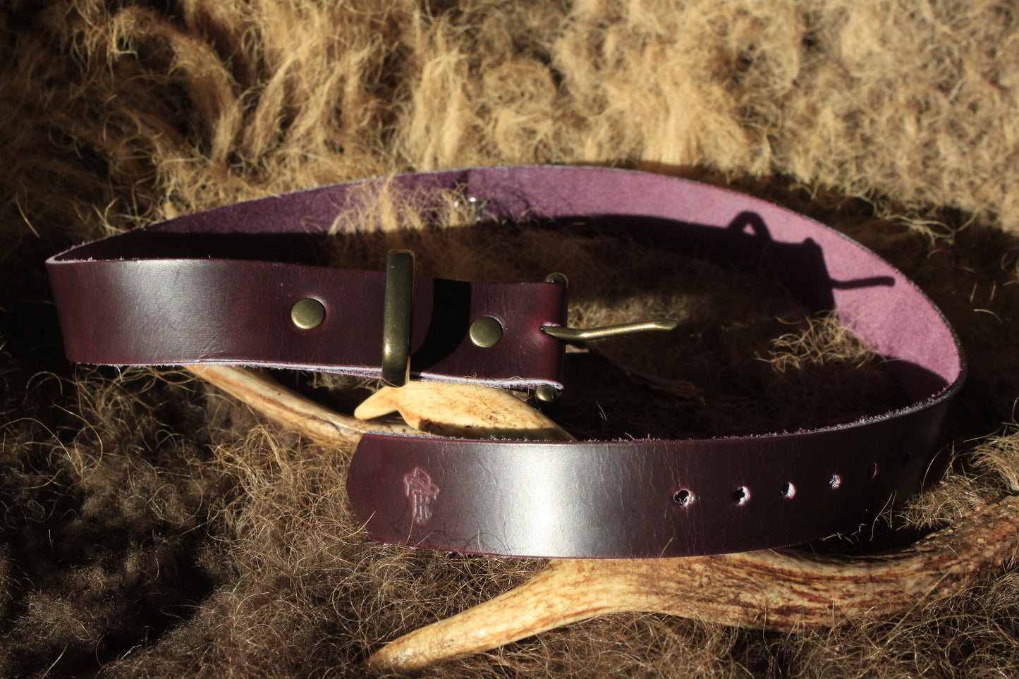 Columbine - Leather Hat Band with Vintage Native American Button with Turquoise