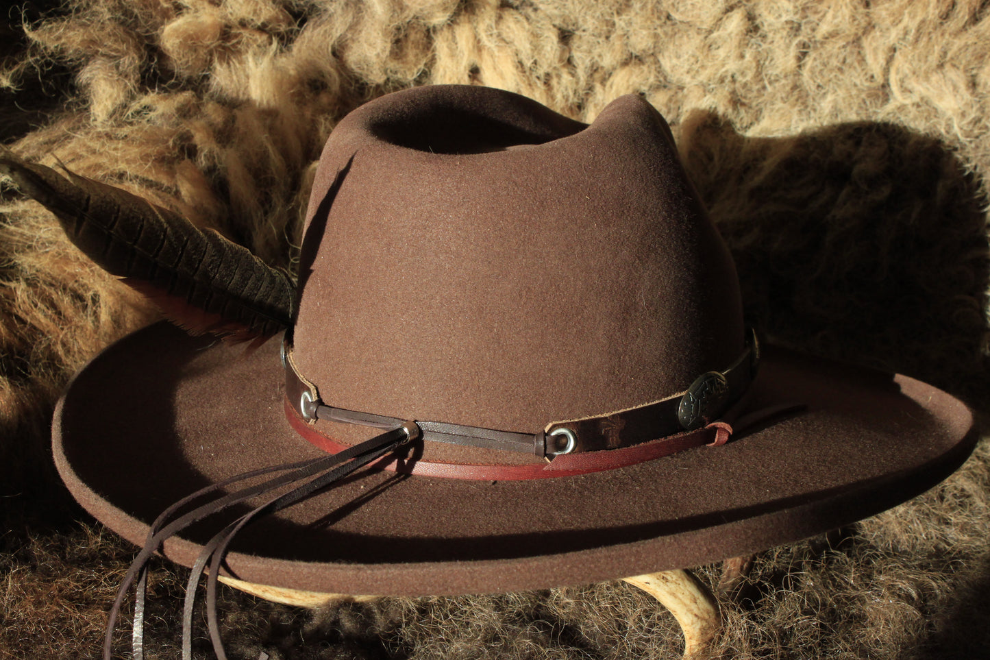Chaco - Leather Hat Band with Vintage Native American Concho Buttons