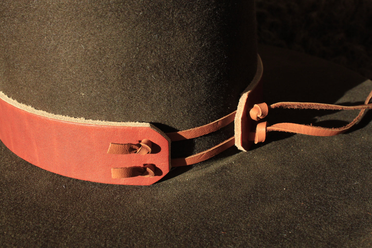 Ocotillo - Leather Hat Band with Vintage Native American Buttons