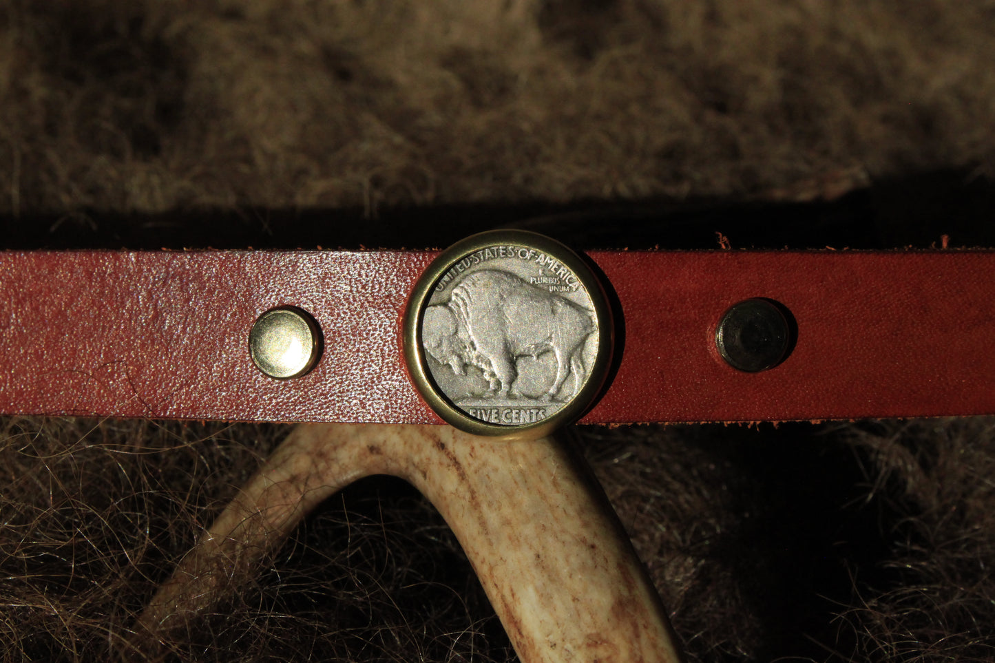 Buffalo Nickel (Custom) - Leather Hat Band