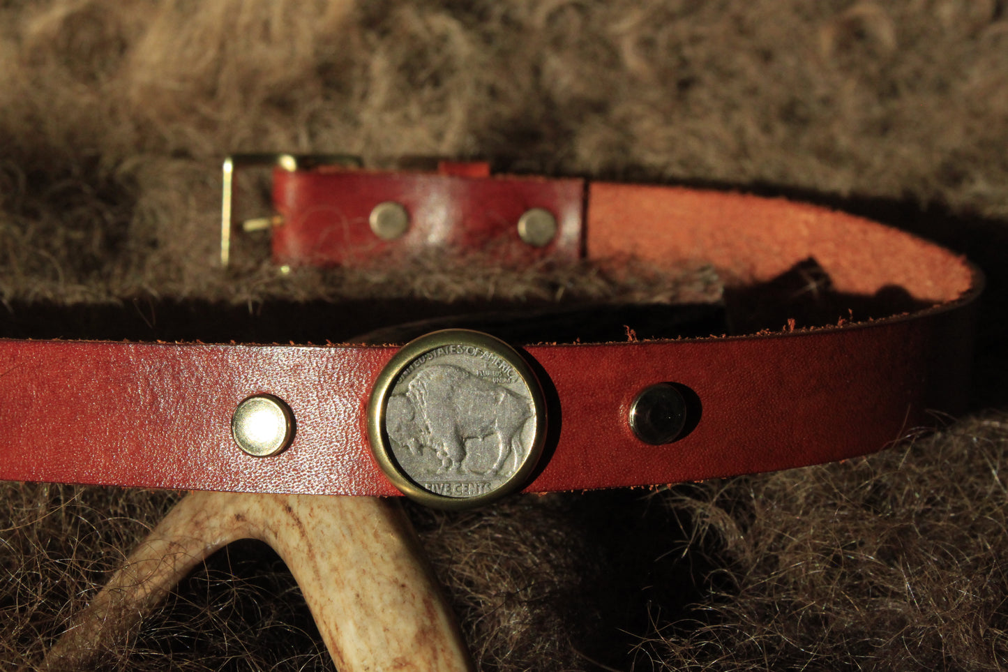 Buffalo Nickel (Custom) - Leather Hat Band