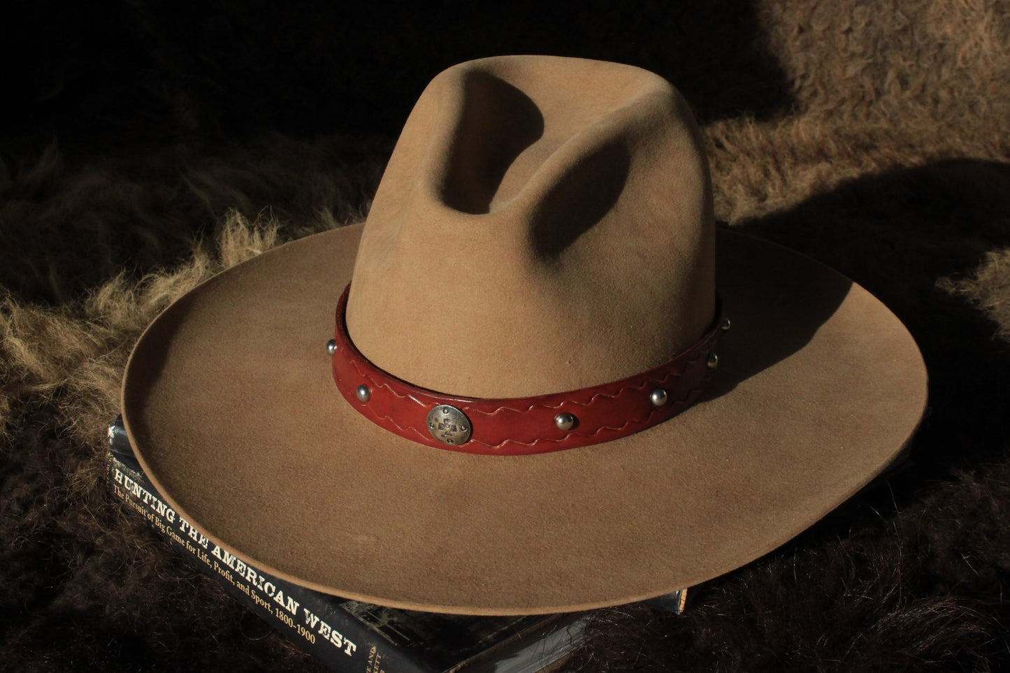 Big Eagle - Leather Hat Band with 1930s Native American Button