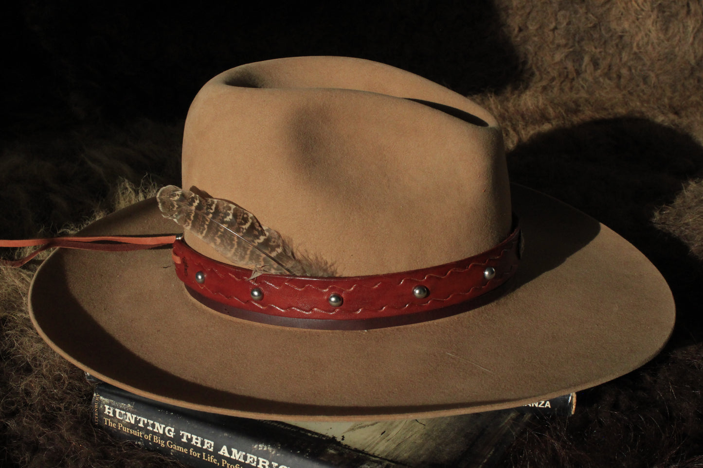 Big Eagle - Leather Hat Band with 1930s Native American Button