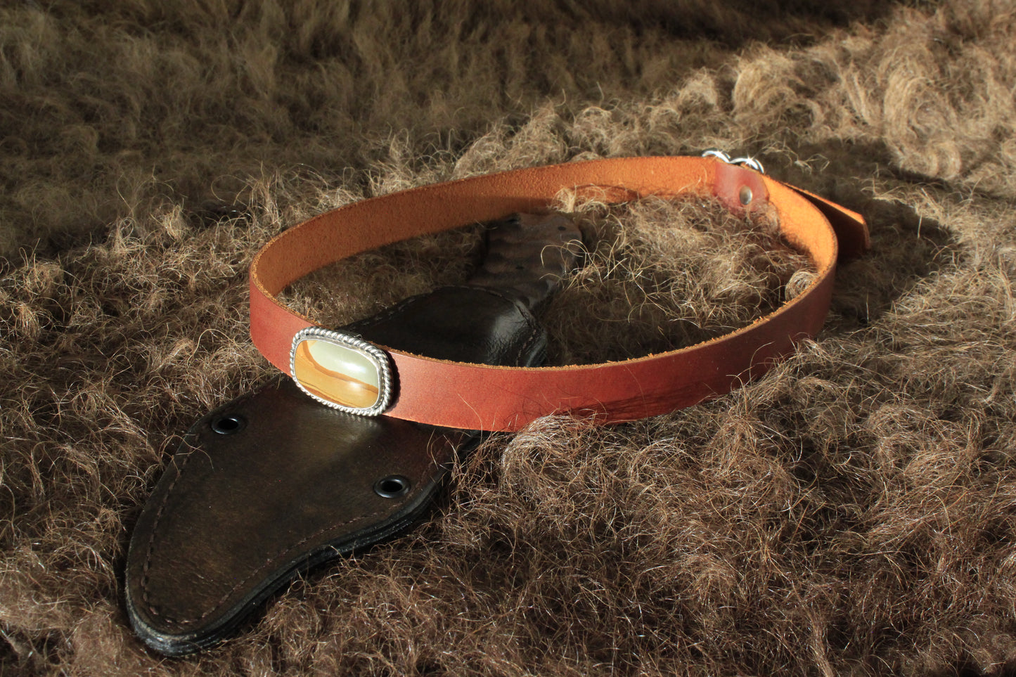Owyhee - Leather Hat Band with Contemporary Jasper Slide