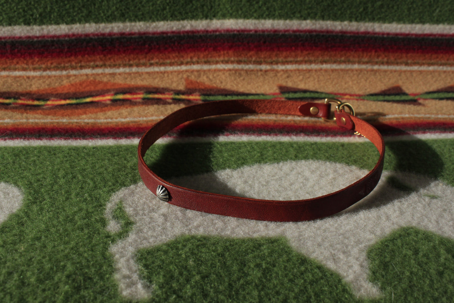 Uncompahgre - Leather Hat Band with Vintage Native American Button