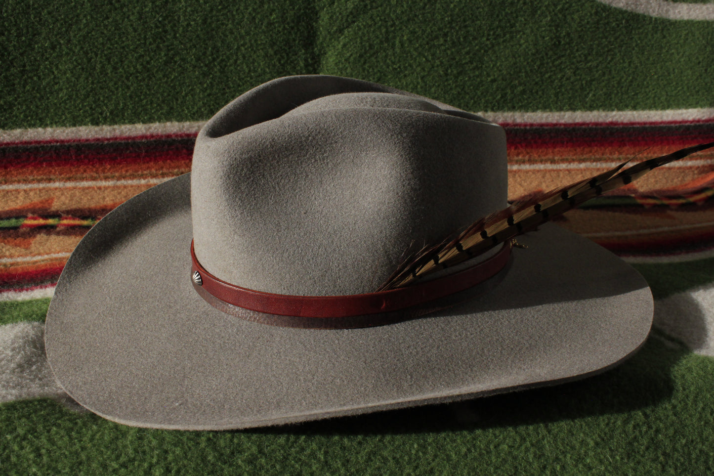 Uncompahgre - Leather Hat Band with Vintage Native American Button