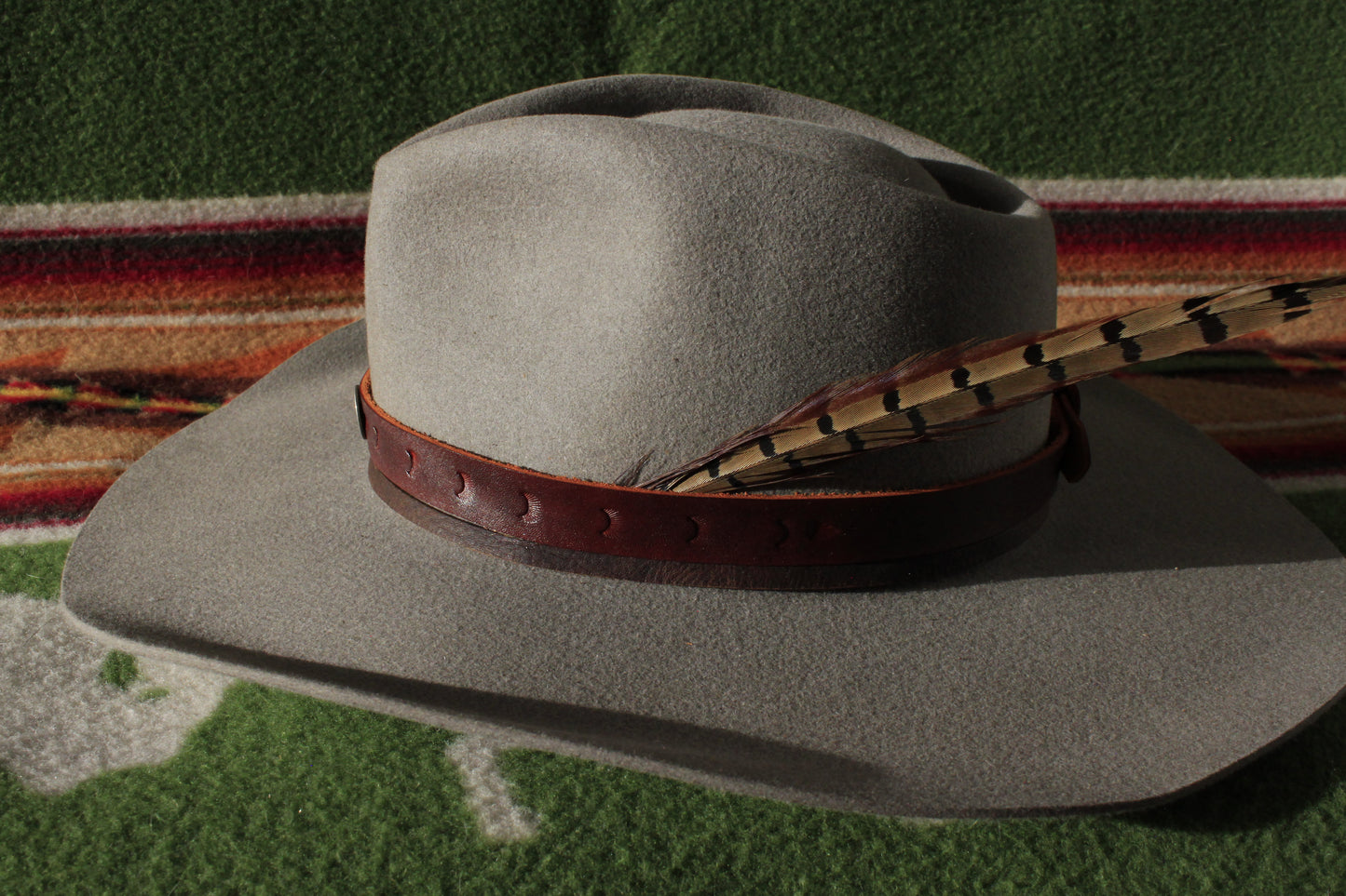 Lupine - Leather Hat Band with Vintage Mercury Dime Button