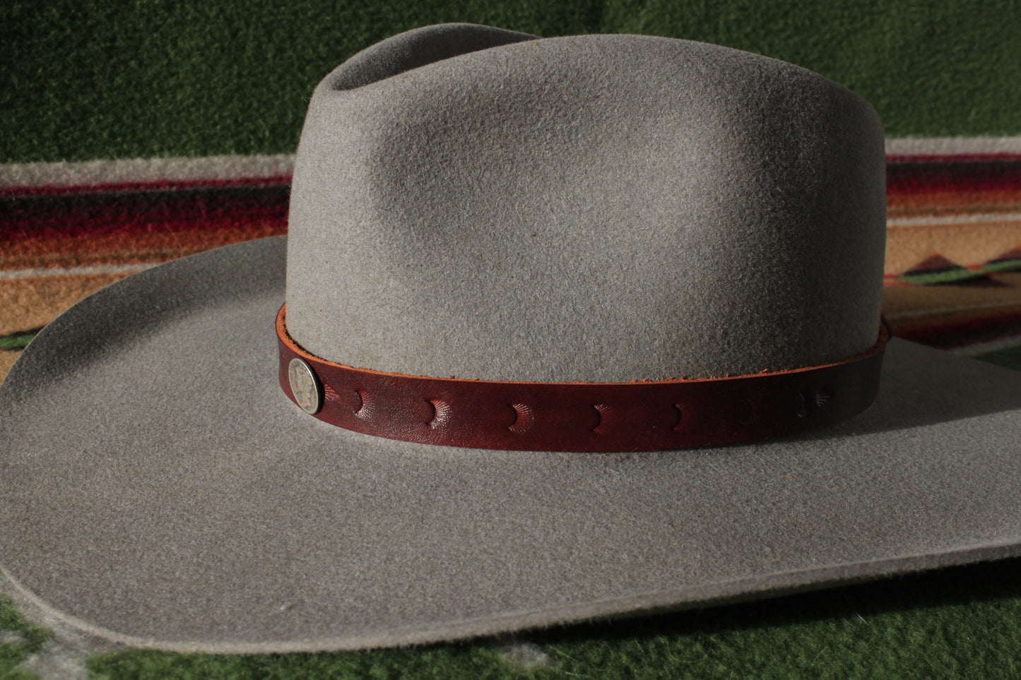Lupine - Leather Hat Band with Vintage Mercury Dime Button