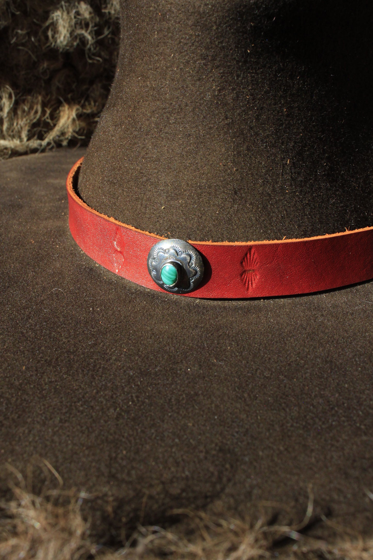 Alpine - Leather Hat Band with Native American Button