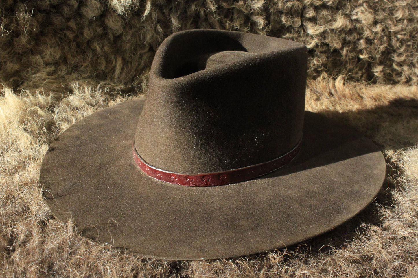 Teton - Leather Hat Band with Petite Vintage Native American Buckle
