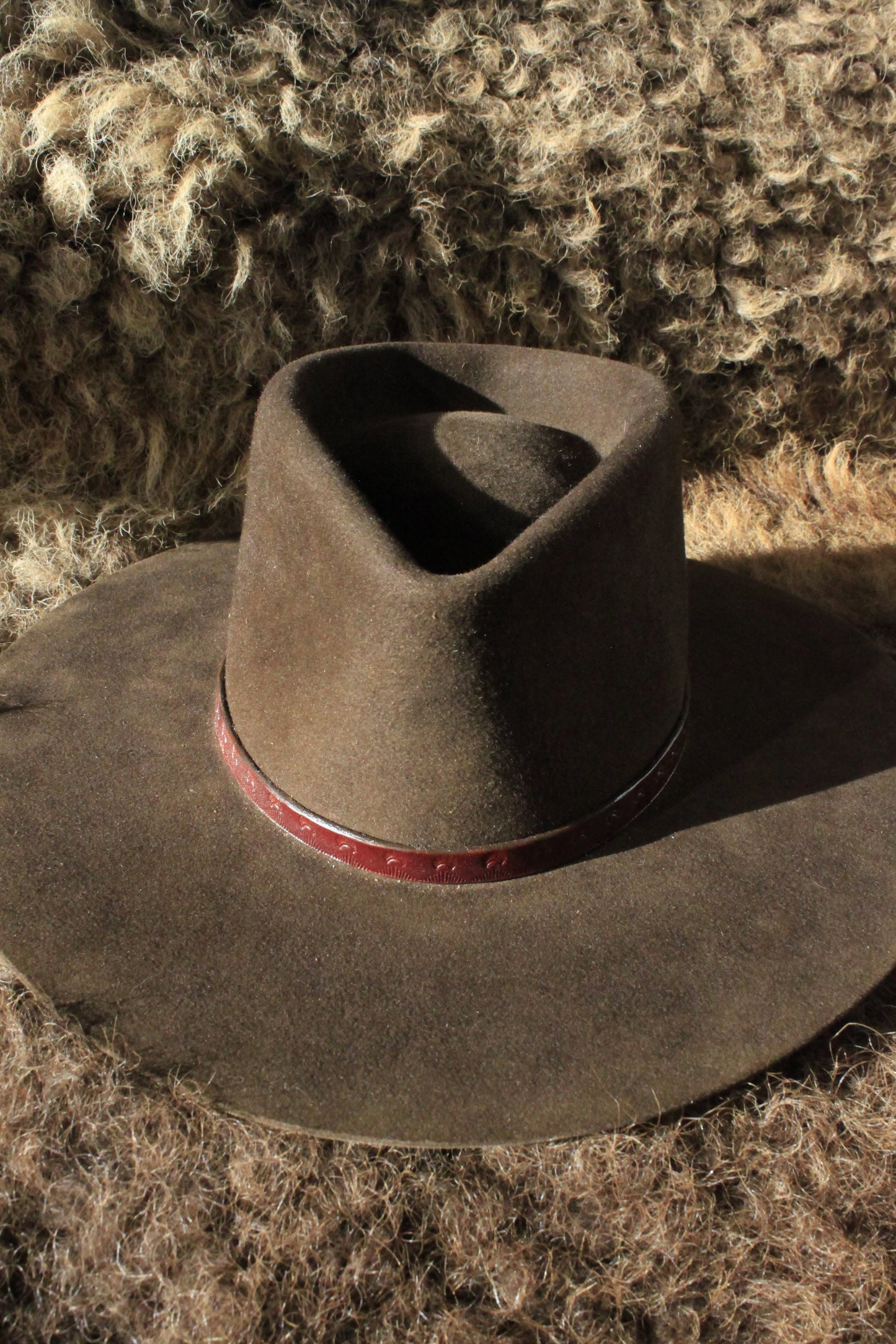 Teton - Leather Hat Band with Petite Vintage Native American Buckle