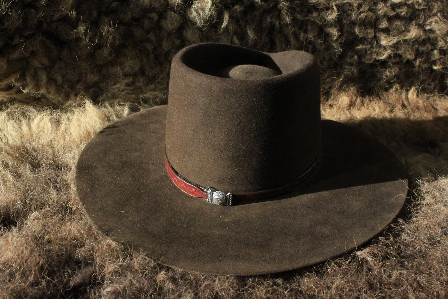 Teton - Leather Hat Band with Petite Vintage Native American Buckle