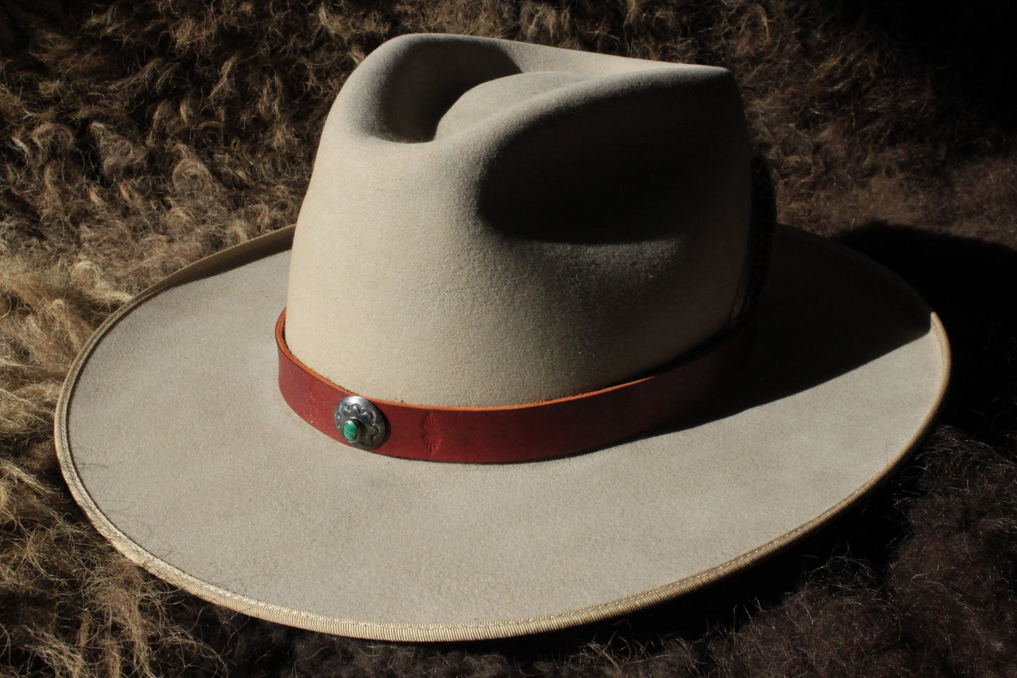 Alpine - Leather Hat Band with Native American Button