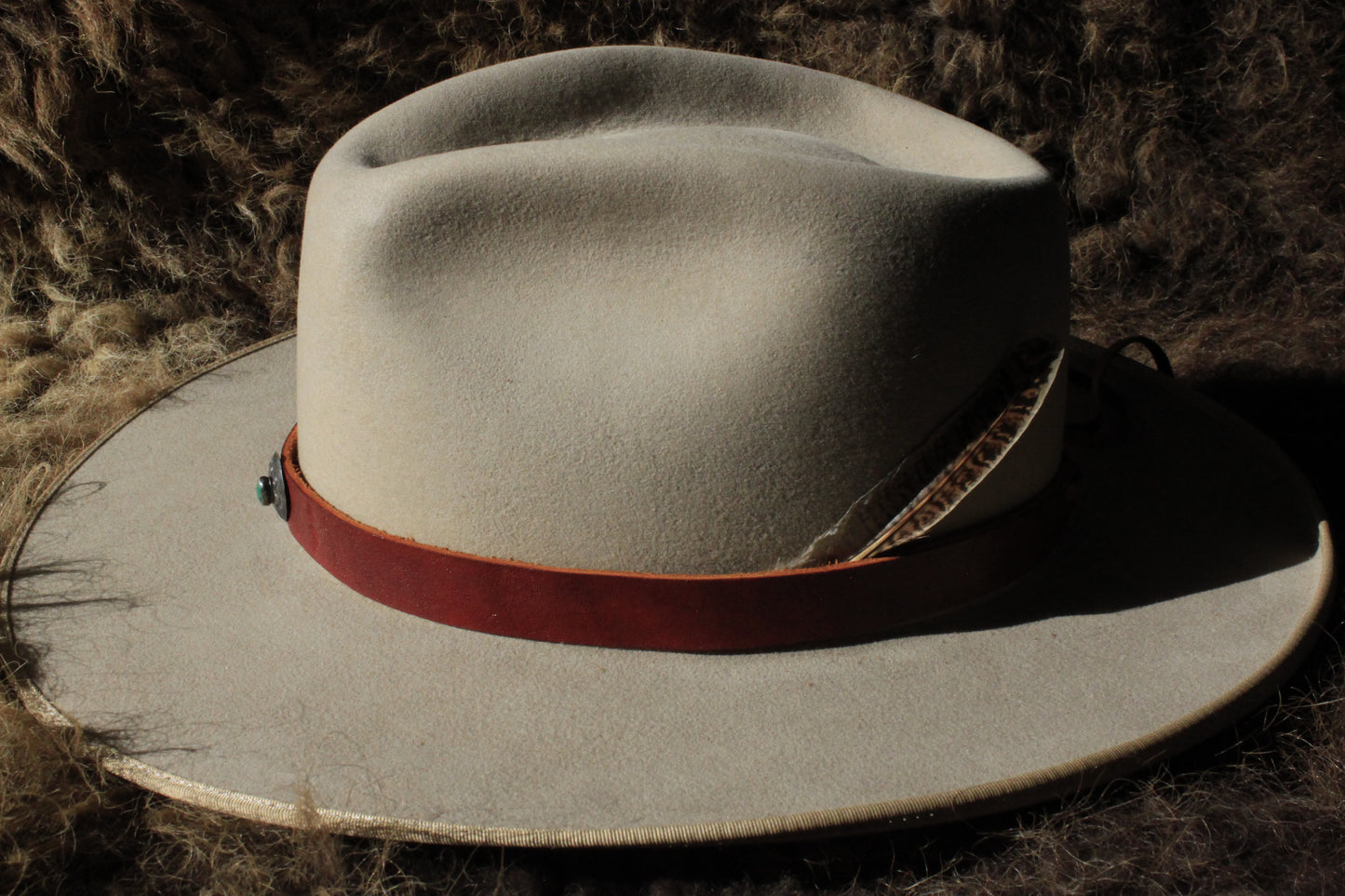 Alpine - Leather Hat Band with Native American Button