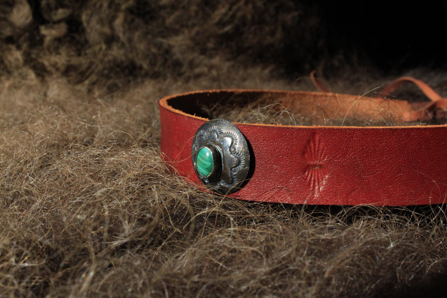 Alpine - Leather Hat Band with Native American Button