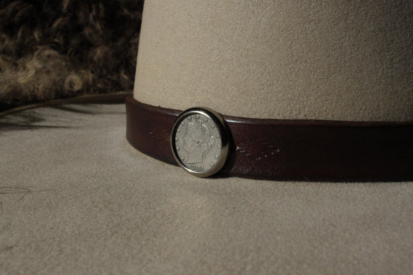 Liberty Head Nickel (1883) - Leather Hat Band
