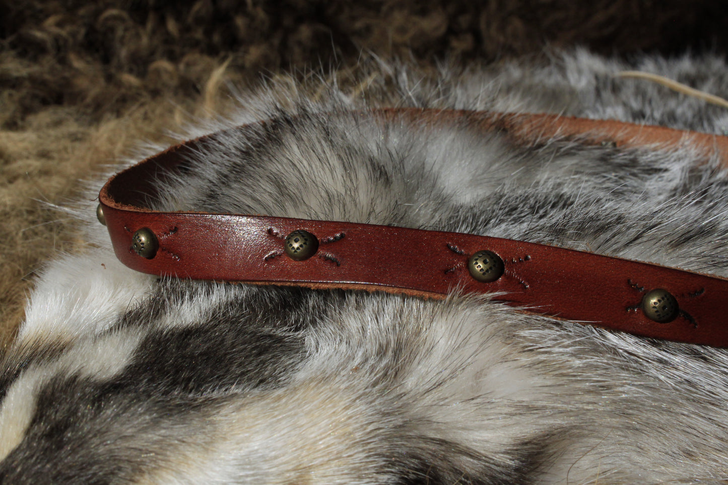 Leather Hat Band with Vintage Turquoise Concho Slide