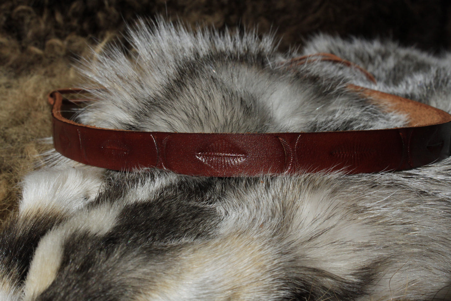 Leather Hat Band with Vintage Turquoise Concho Slide
