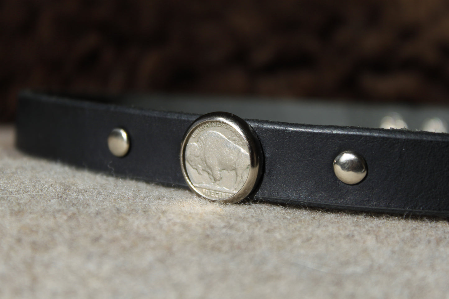 Buffalo Nickel - Leather Hat Band