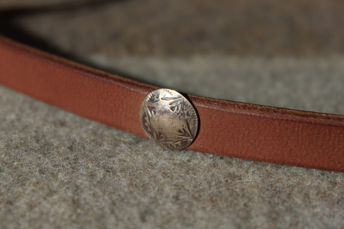 Old Reliable - Leather Hat Band with Vintage Native American Buttons