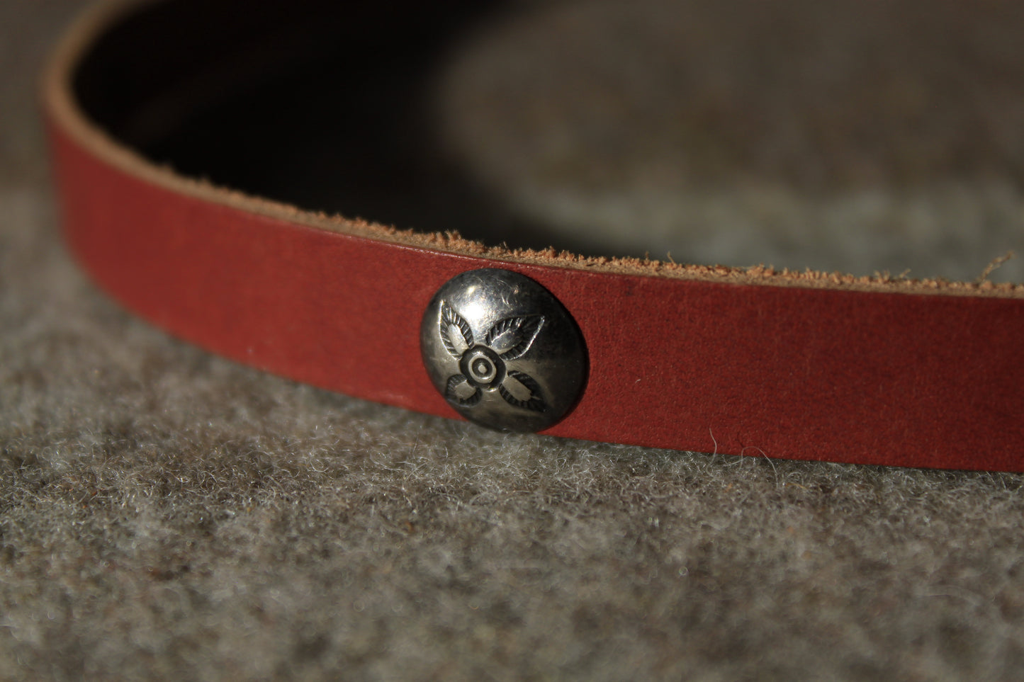 Sunflower - Leather Hat Band with Vintage Native American Buttons