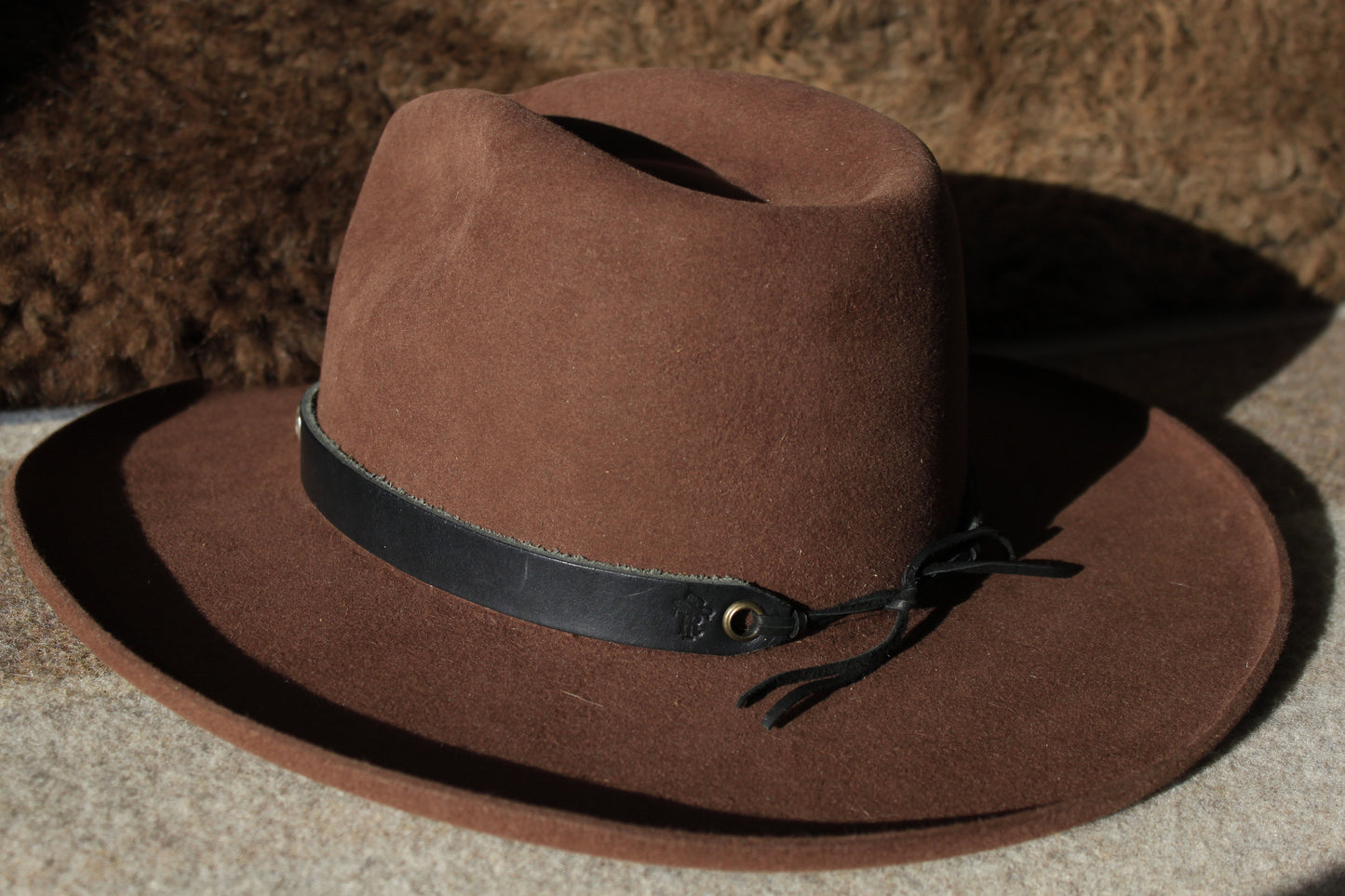 Four Points - Leather Hat Band with Vintage Native American Buttons