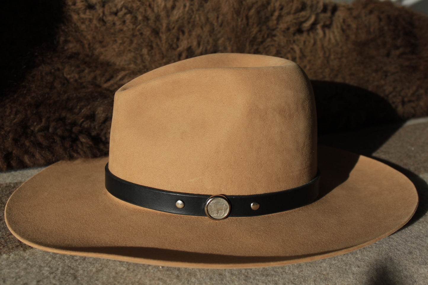 Buffalo Nickel - Leather Hat Band