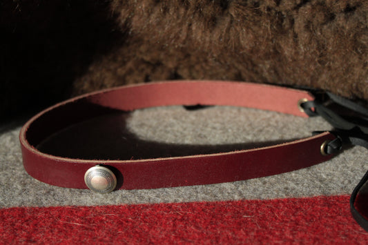 Wild Mustang - Leather Hat Band with Vintage Native American Button Covers