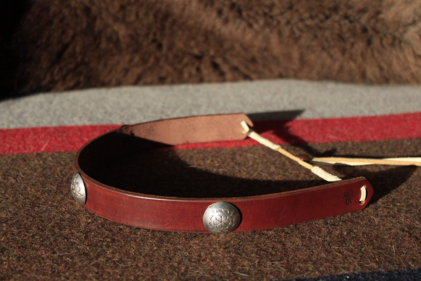 Bitterroot - Leather Hat Band with Vintage Native American Buttons