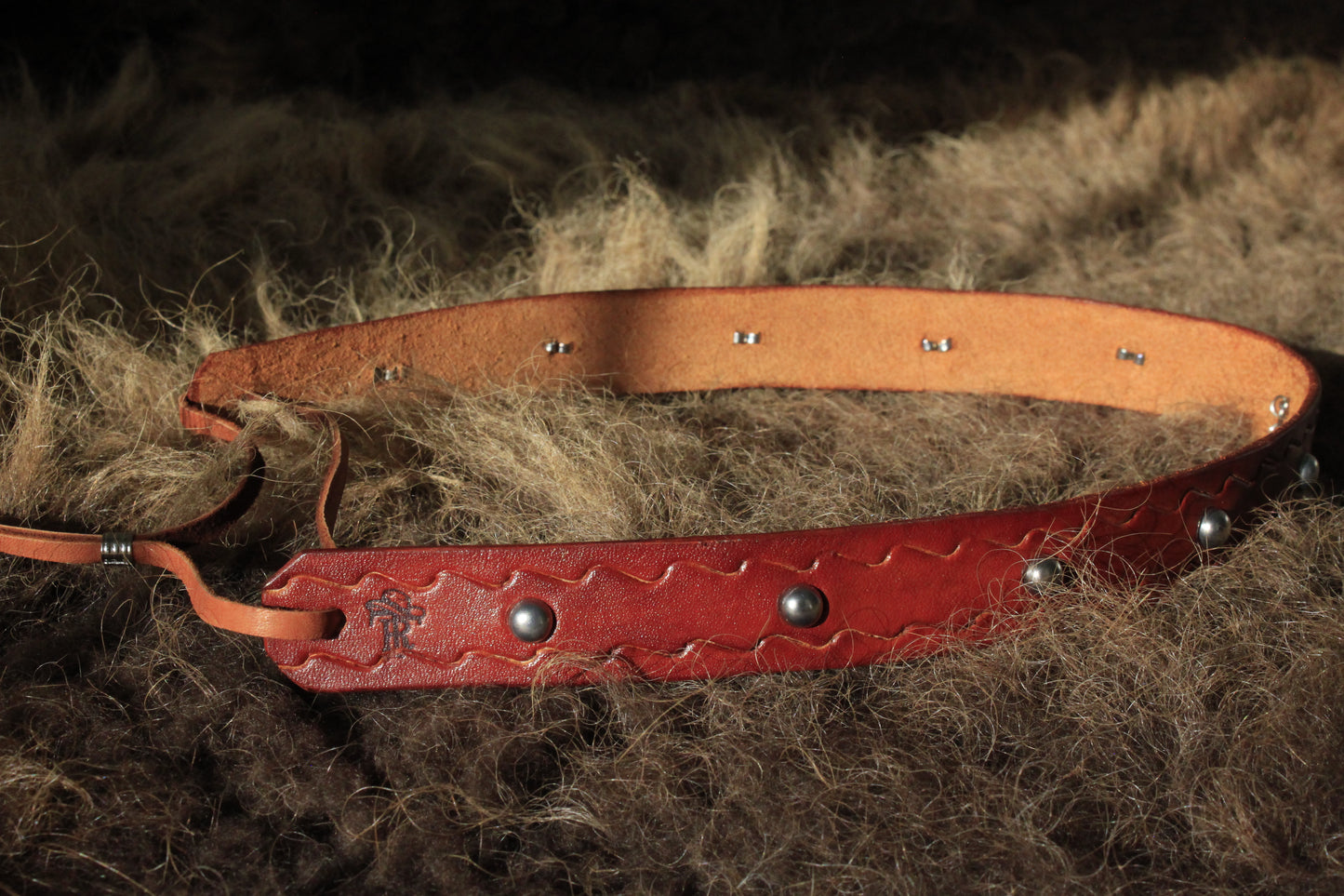 Big Eagle - Leather Hat Band with 1930s Native American Button