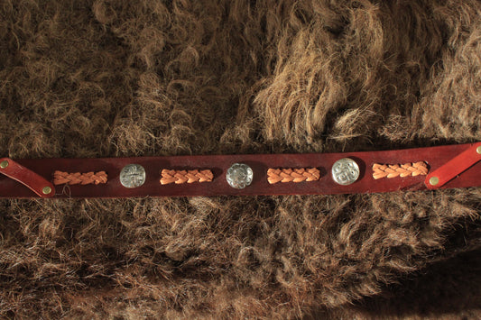 Kayenta - Leather Hat Band with Vintage Native American Buttons