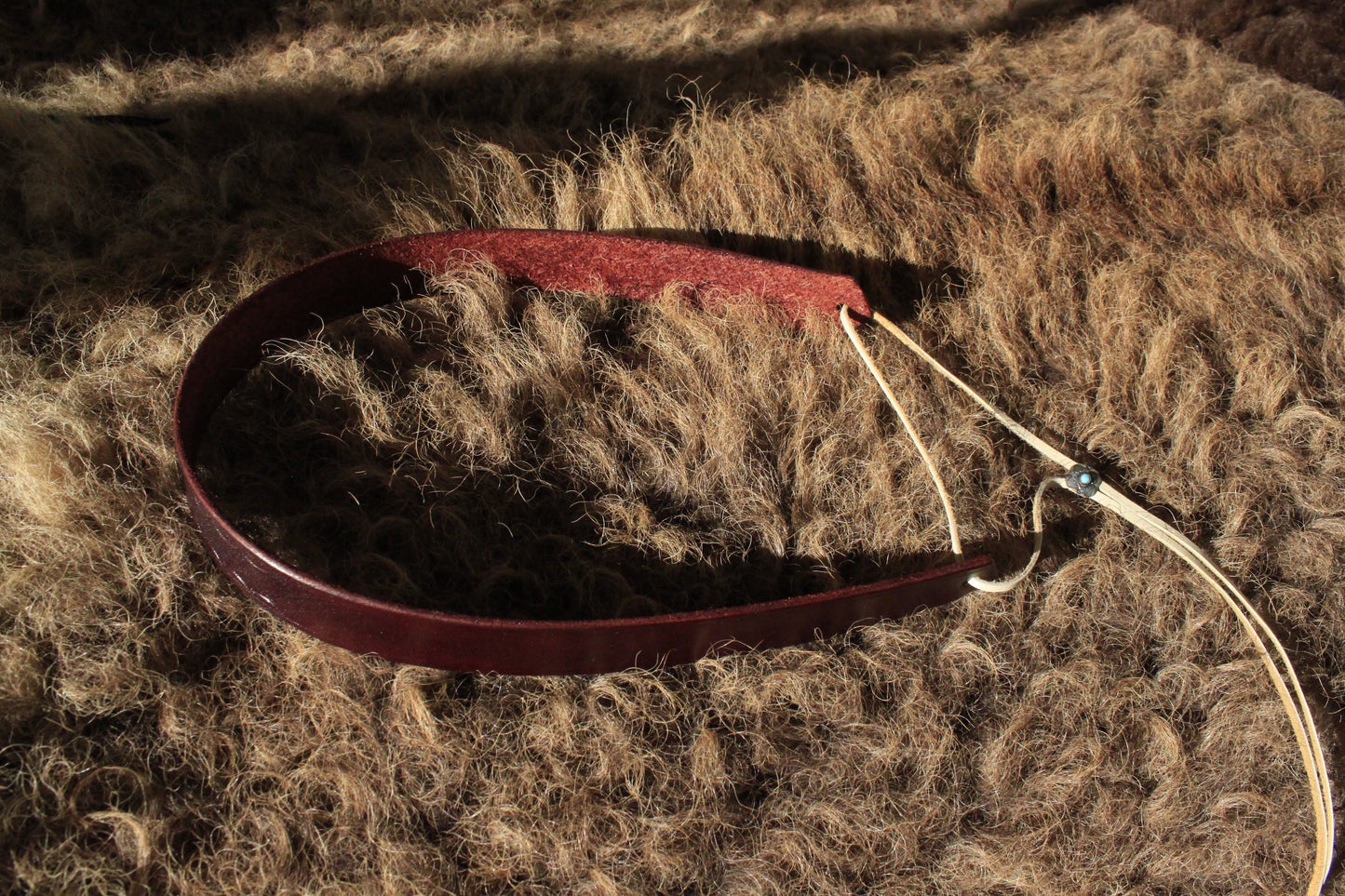San Juan - Leather Hat Band with Vintage Native American Turquoise Slide