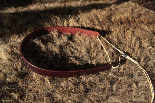 San Juan - Leather Hat Band with Vintage Native American Turquoise Slide