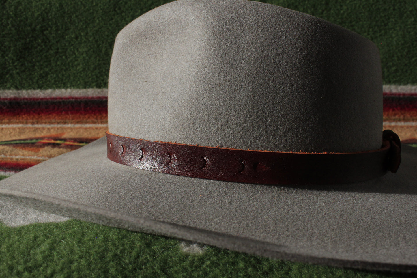Lupine - Leather Hat Band with Vintage Mercury Dime Button