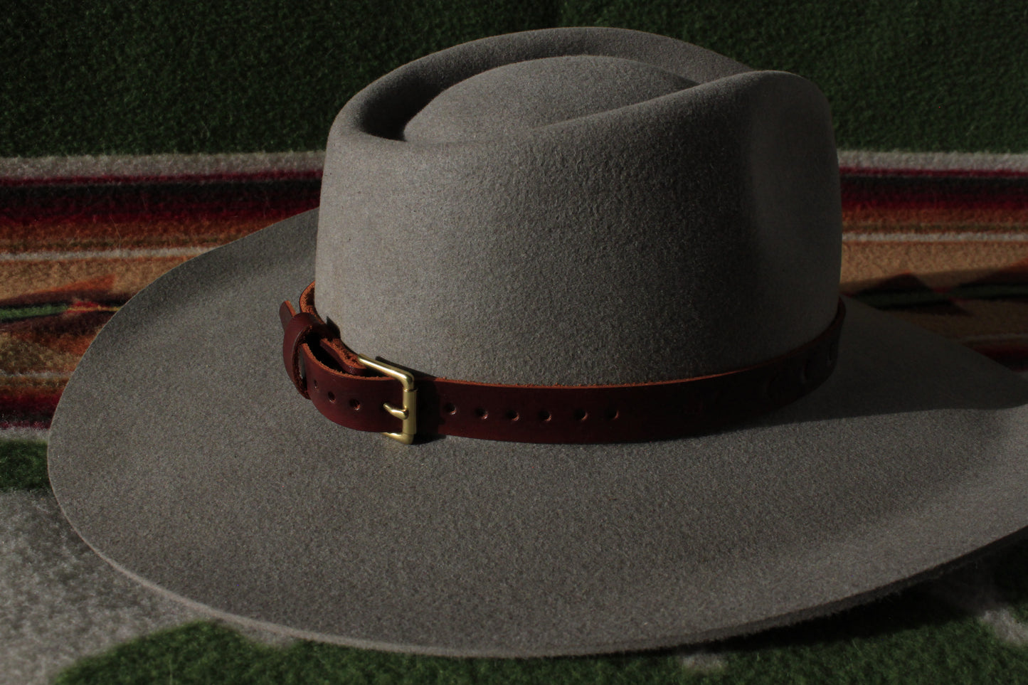 Lupine - Leather Hat Band with Vintage Mercury Dime Button