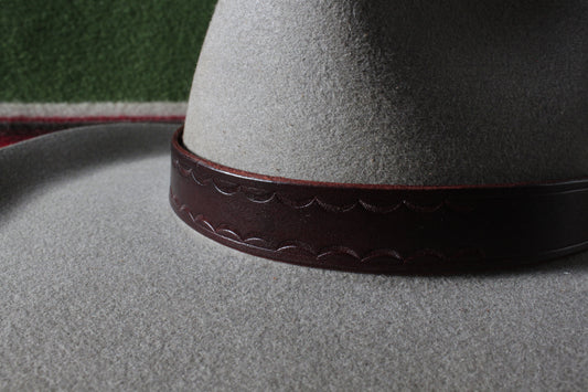 Leather Hat Band with Vintage Turquoise Concho Slide