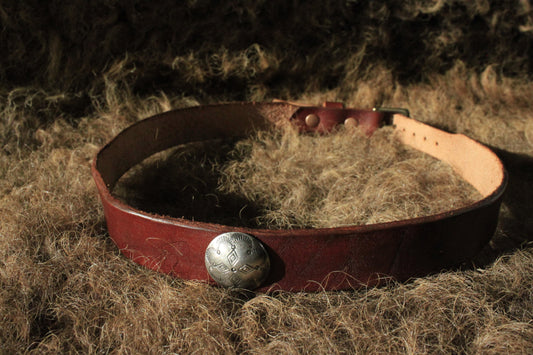 Ponderosa - Leather Hat Band with Vintage Native American Button