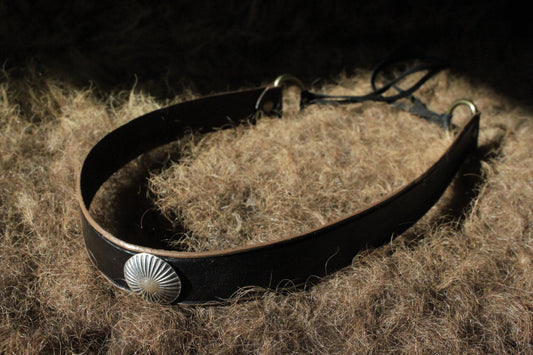 Butte - Leather Hat Band with Vintage Native American Button