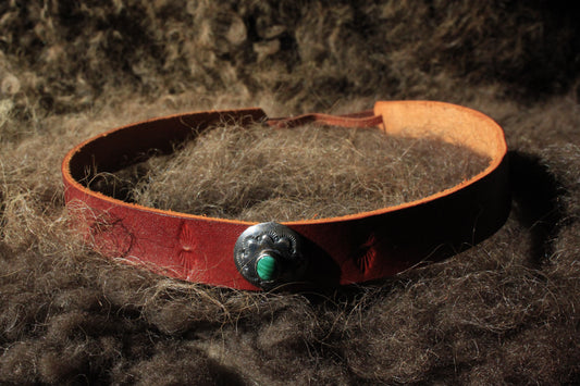 Alpine - Leather Hat Band with Native American Button