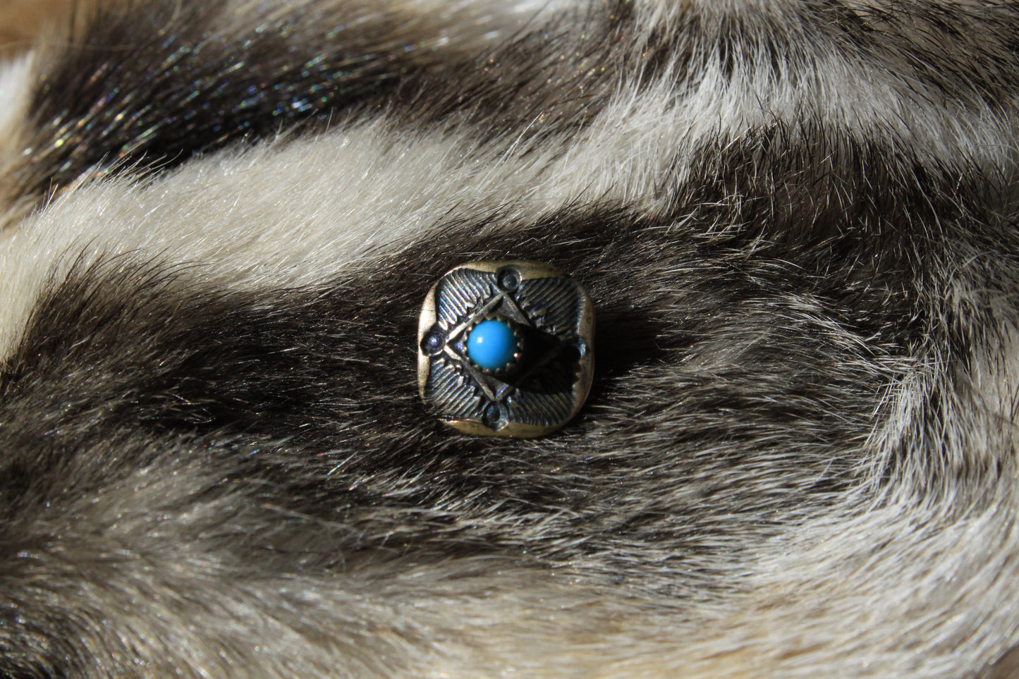 Leather Hat Band with Vintage Turquoise Concho Slide