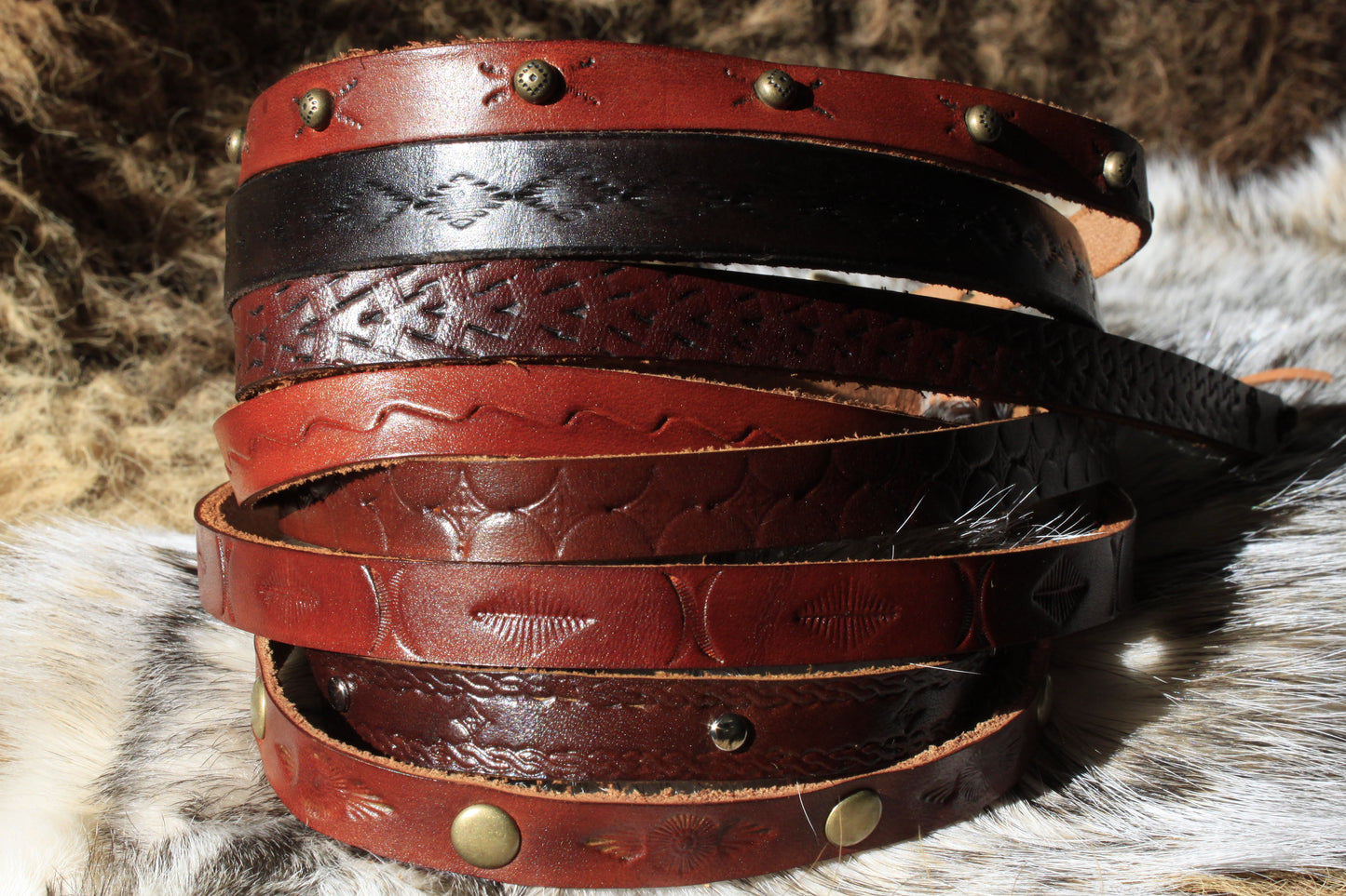 Leather Hat Band with Vintage Turquoise Concho Slide